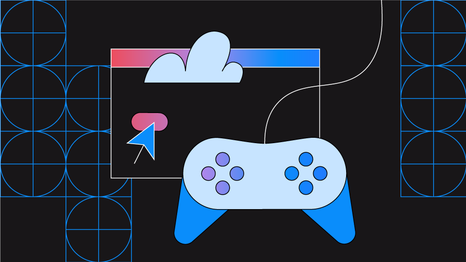 Un'immagine di un controller di gioco con una pagina del browser web sullo sfondo